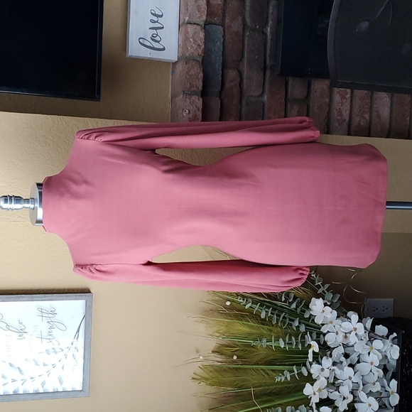 Fashion Nova Dresses & Skirts - Fashion Nova Mauve Pink Long Sleeve Turtleneck Bodycon Mini Dress SIZE: M